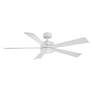 60" Modern Forms Wynd Matte White Wet Location LED Smart Ceiling Fan