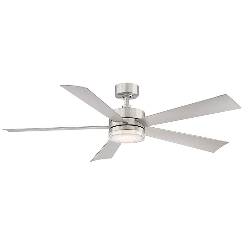 Image 1 60" Modern Forms Wynd Stainless Steel 2700K LED Smart Ceiling Fan