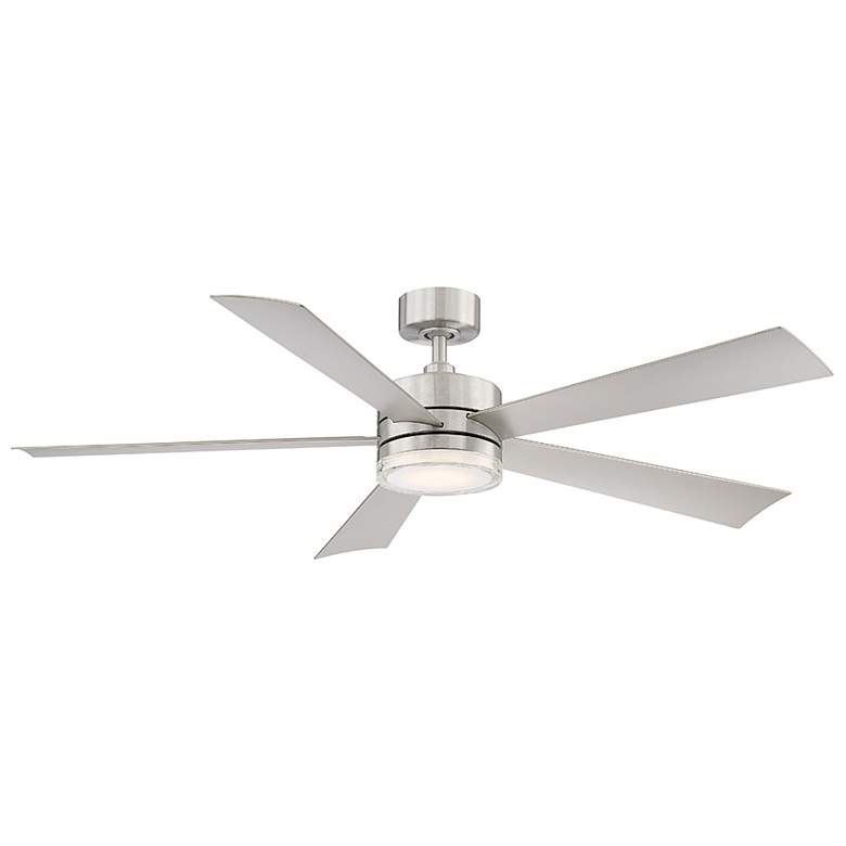 Image 1 60 inch Modern Forms Wynd Stainless Steel 2700K LED Smart Ceiling Fan