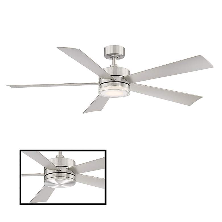 Image 4 60 inch Modern Forms Wynd Stainless Steel 2700K LED Smart Ceiling Fan more views