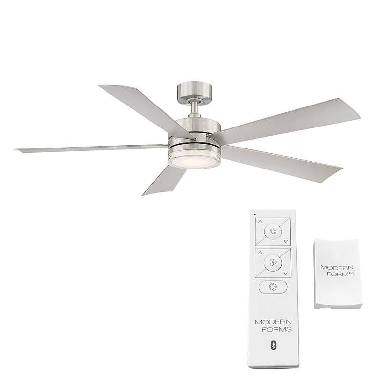 Image 7 60 inch Modern Forms Wynd Stainless Steel 2700K LED Smart Ceiling Fan more views