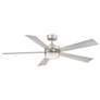 60" Modern Forms Wynd Stainless Steel LED Smart Ceiling Fan