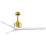 60" Mollywood White and Brushed Brass 3-Blade Ceiling Fan