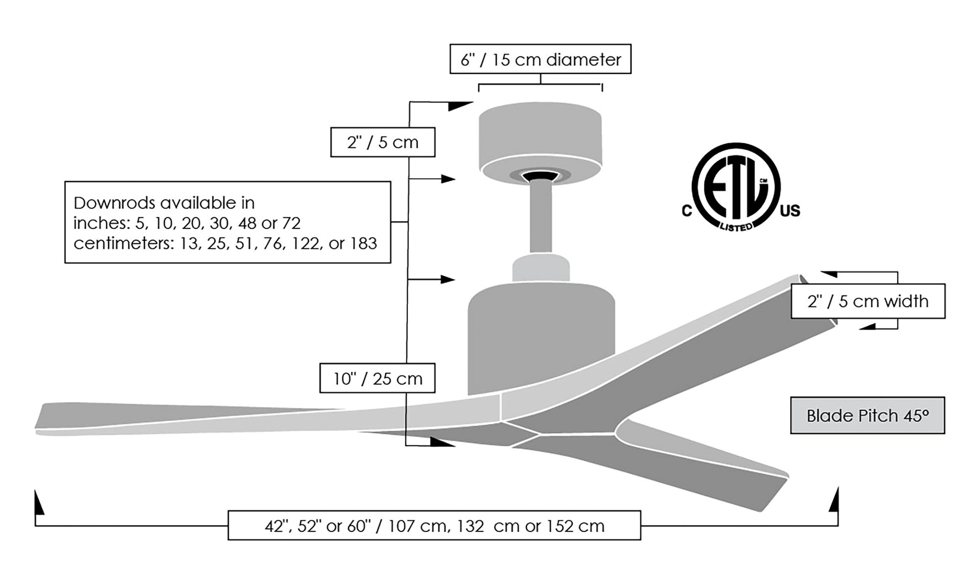 Image 6 60" Mollywood White and Brushed Brass 3-Blade Ceiling Fan more views