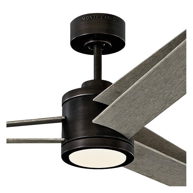 60&quot; Monte Carlo Armstrong Aged Pewter LED Damp Ceiling Fan with Remote more views