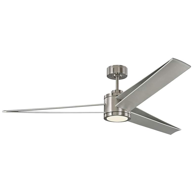 60&quot; Monte Carlo Armstrong Steel LED Damp Rated Ceiling Fan with Remote