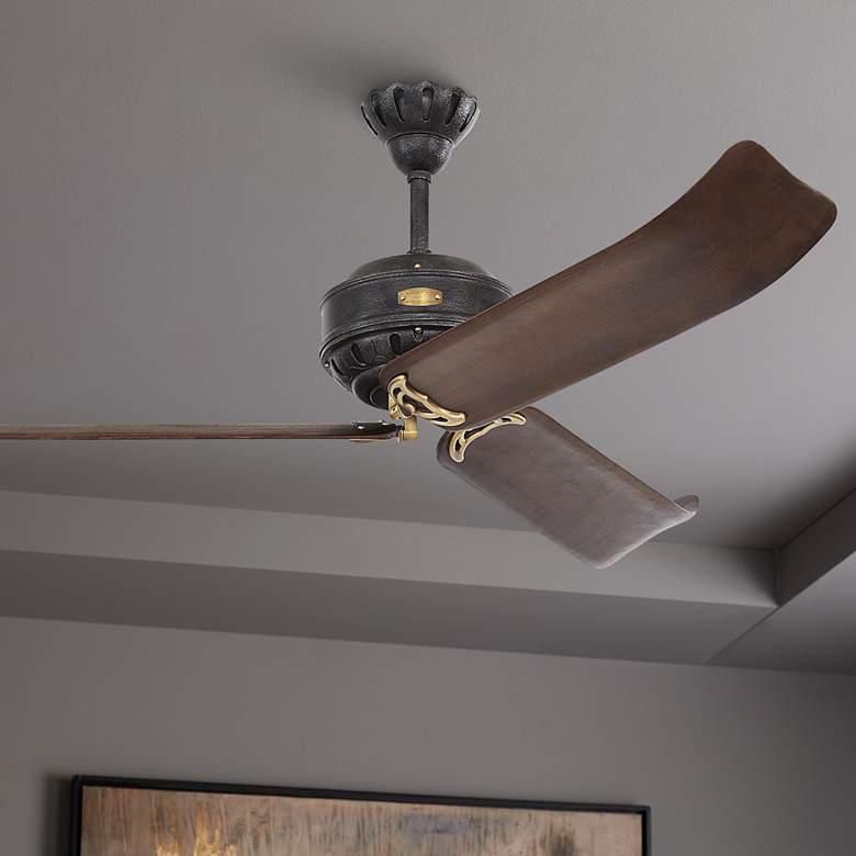Image 1 60 inch Monte Carlo Cupra Antique Iron Ceiling Fan with Remote
