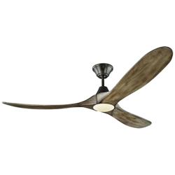 60&quot; Monte Carlo Maverick Aged Pewter LED Damp Rated Fan with Remote