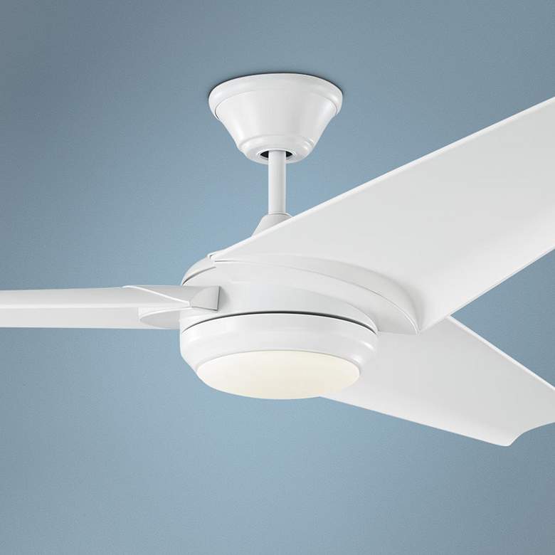 Image 1 60 inch Monte Carlo Orville Matte White LED Damp Ceiling Fan