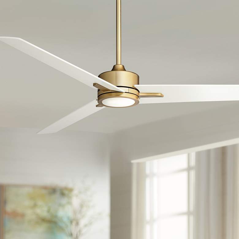 Image 1 60" Monte Largo Soft Brass LED Ceiling Fan with Remote Control