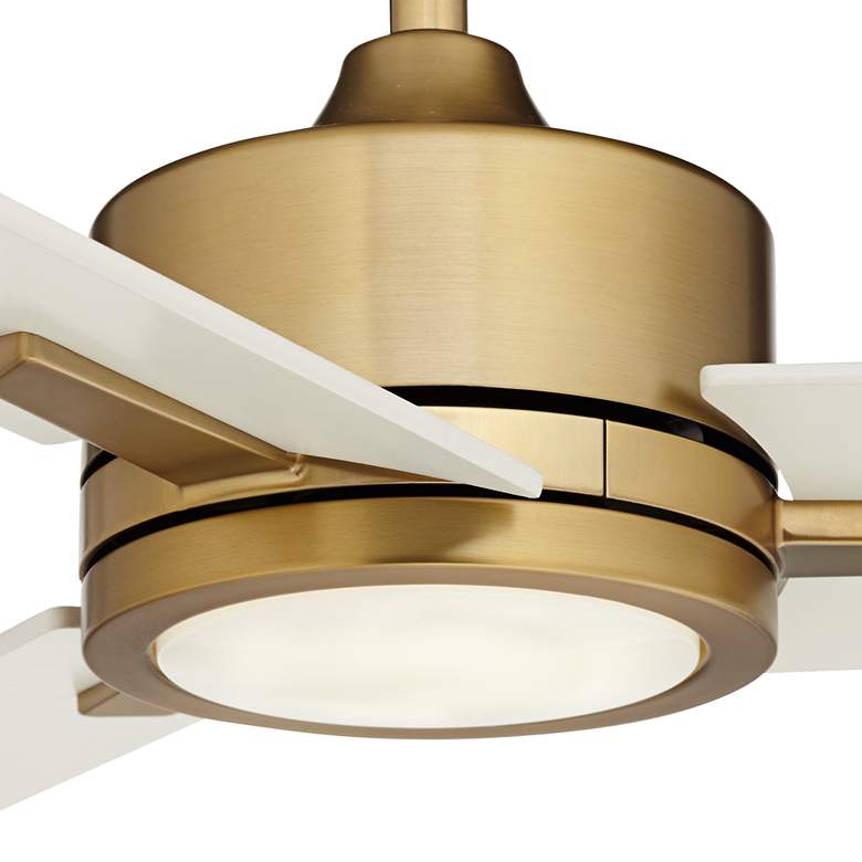 Image 2 60" Monte Largo Soft Brass LED Ceiling Fan with Remote Control more views