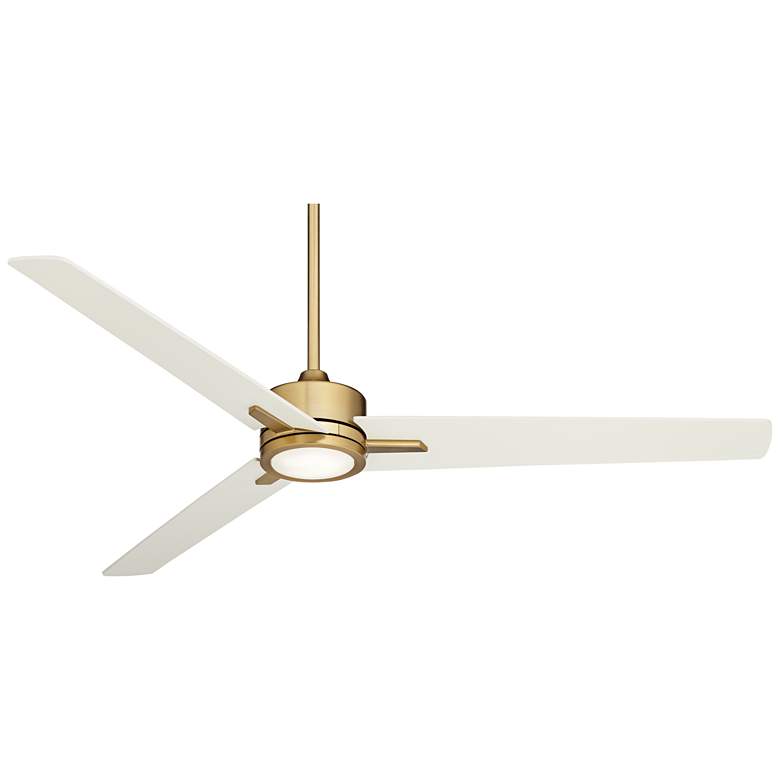 Image 4 60" Monte Largo Soft Brass LED Ceiling Fan with Remote Control more views