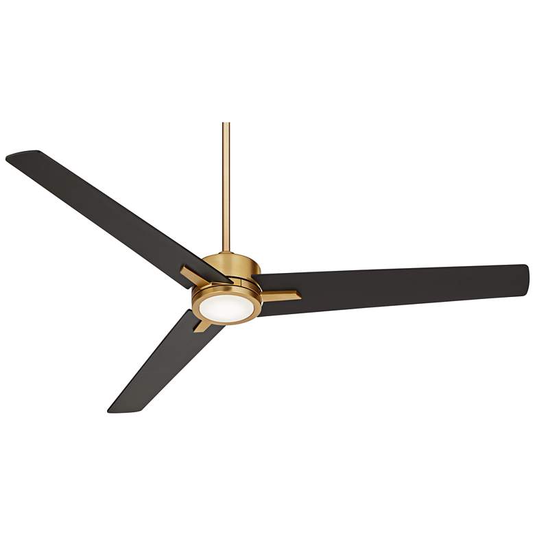 60 inch Monte Largo Soft Brass LED Ceiling Fan with Remote Control more views