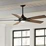 1_60" Mykonos 5 Bronze 3500K LED Ceiling Fan w/ Walnut Blades