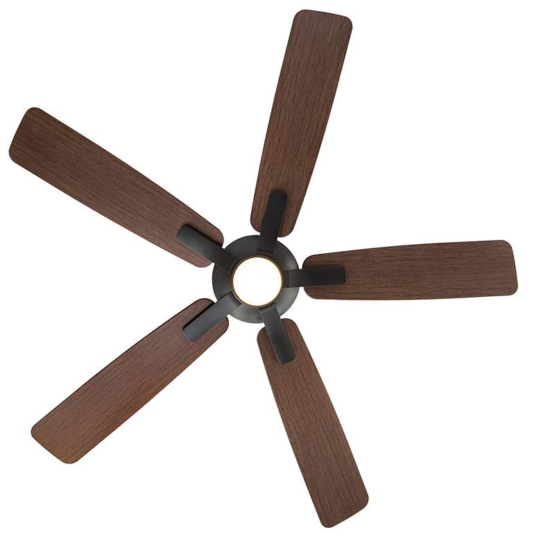 Image 4 60" Mykonos 5 Bronze 3500K LED Ceiling Fan w/ Walnut Blades more views