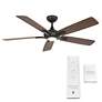 60" Mykonos 5 Bronze 3500K LED Ceiling Fan w/ Walnut Blades