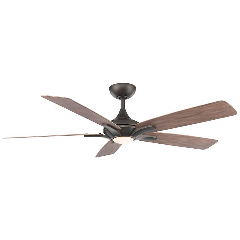 Image 2 60" Mykonos Bronze 2700K LED Ceiling Fan w/ Barn Wood Blades