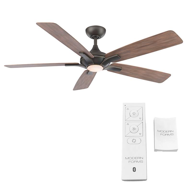 Image 7 60" Mykonos Bronze 2700K LED Ceiling Fan w/ Barn Wood Blades more views