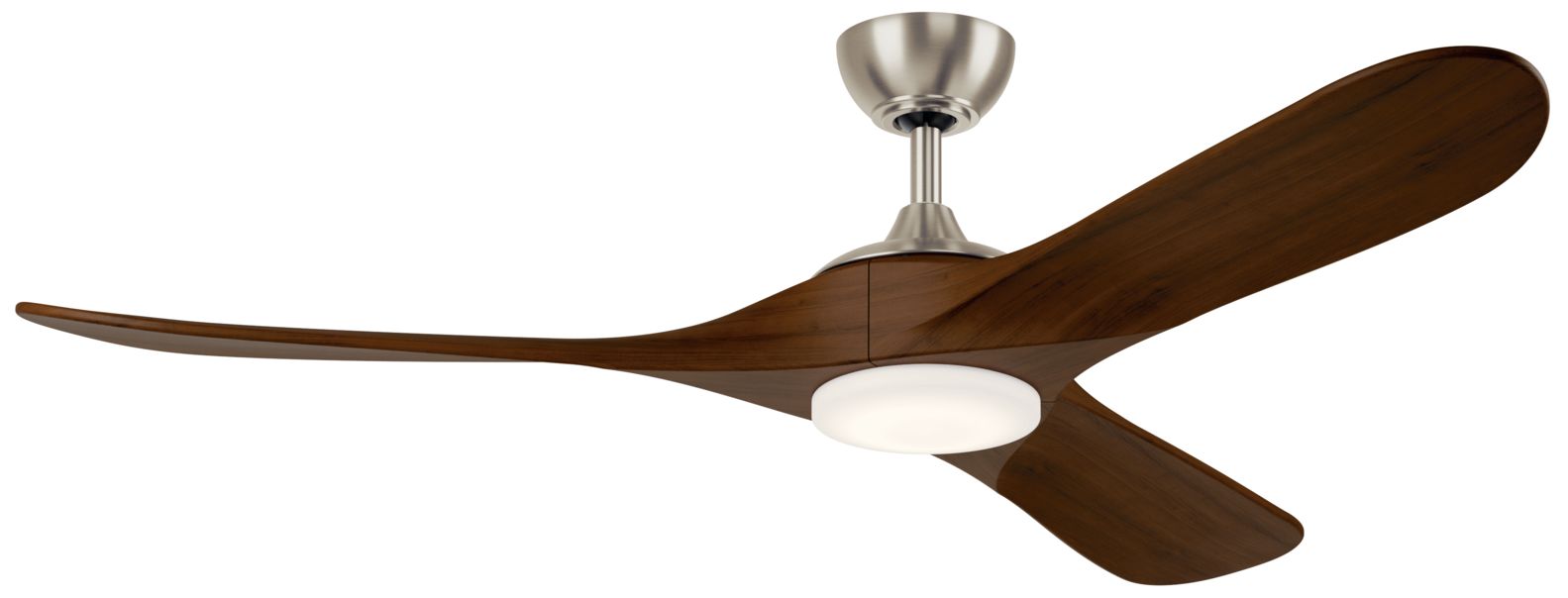 60 Inch Mylo Ceiling Fan in Brushed Nickel with Natural Walnut Wood Blades
