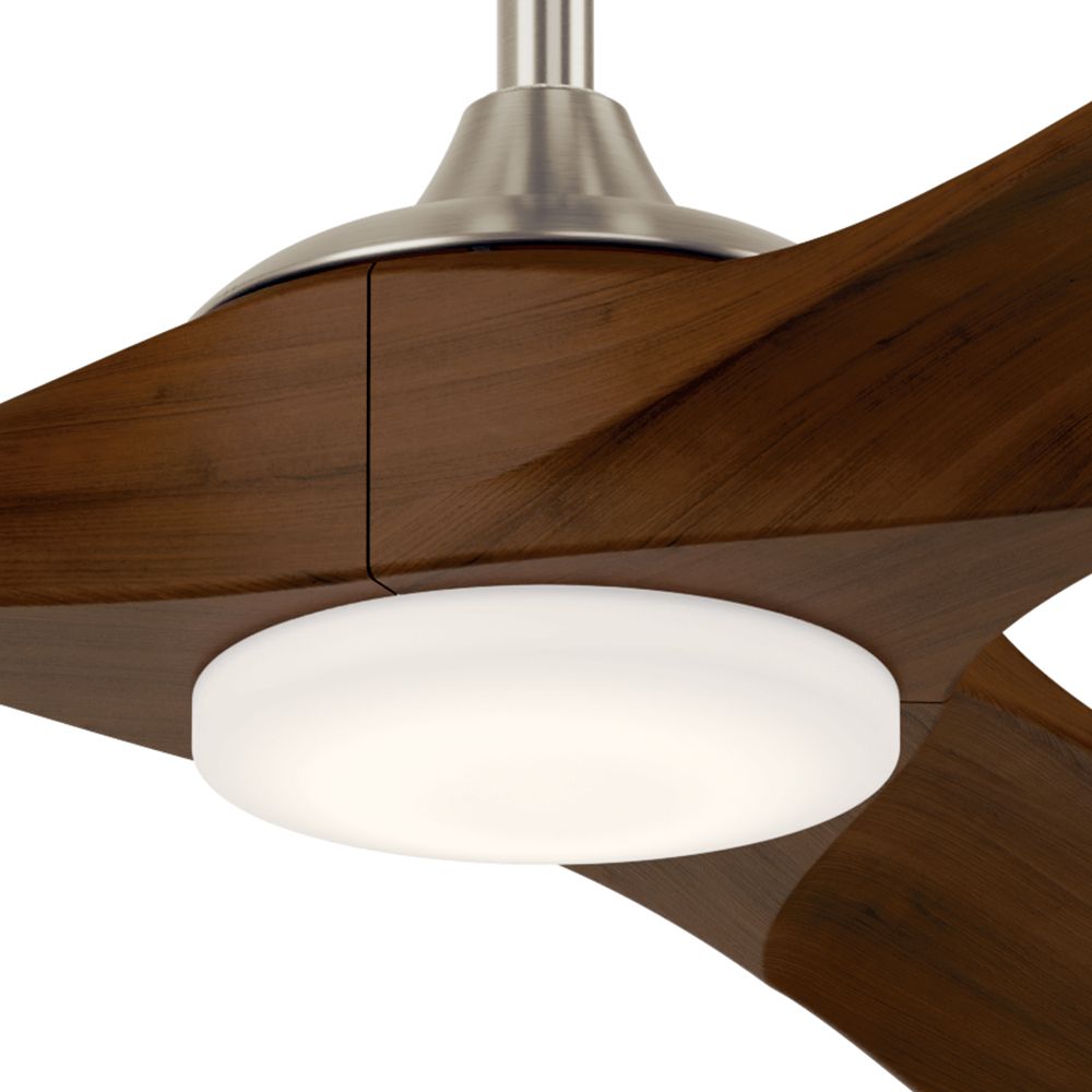 Image 4 60 Inch Mylo Ceiling Fan in Brushed Nickel with Natural Walnut Wood Blades more views
