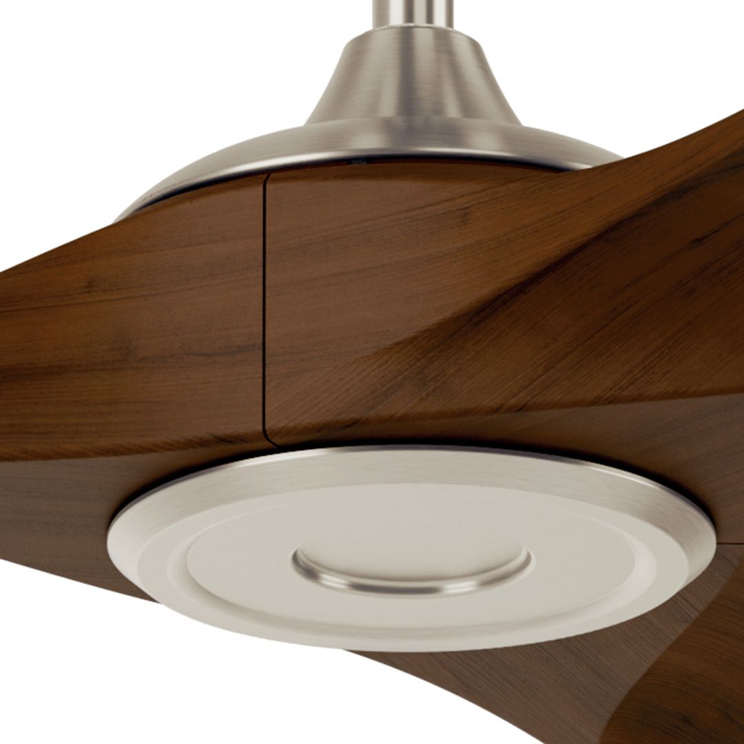 Image 5 60 Inch Mylo Ceiling Fan in Brushed Nickel with Natural Walnut Wood Blades more views