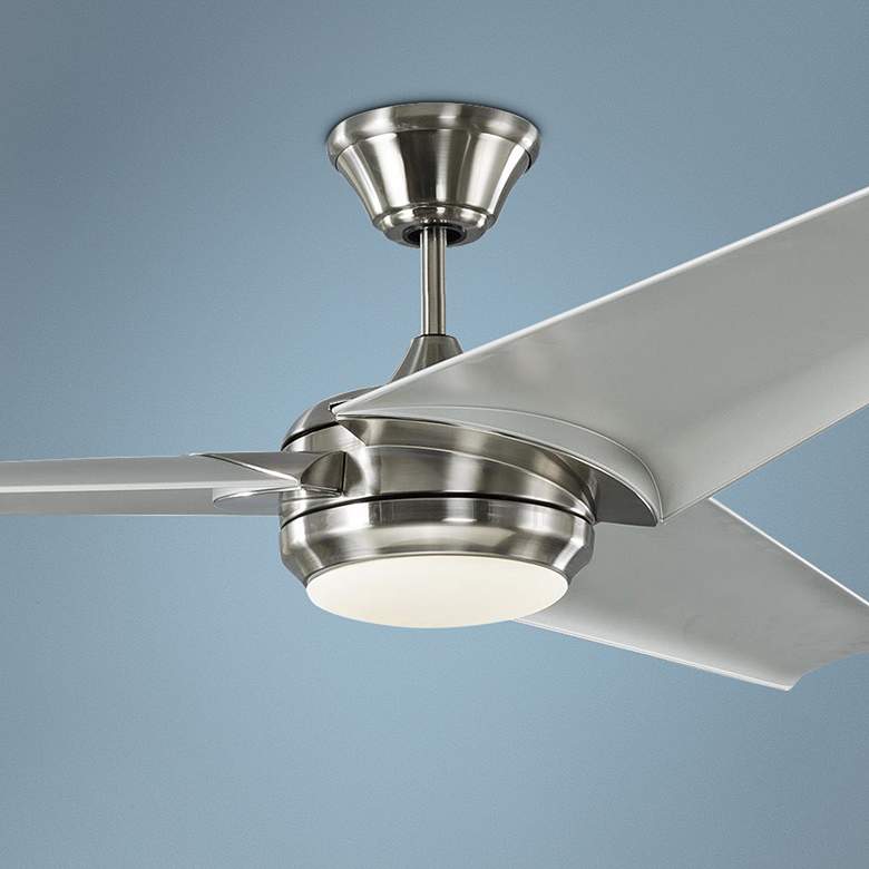 Image 1 60" Orville Brushed Steel - Silver LED Damp Ceiling Fan