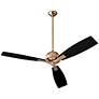 1_60" Oxygen Juno Aged Brass Ceiling Fan with Black Blades