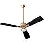 2_60" Oxygen Juno Aged Brass Ceiling Fan with Black Blades more views