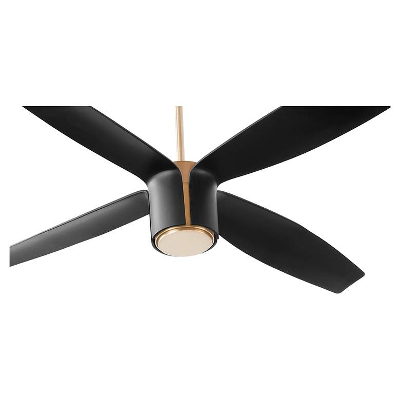 Image 4 60" Oxygen Smaraan Brass and Black Damp Ceiling Fan with Wall Control more views