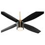 5_60" Oxygen Smaraan Brass and Black Damp Ceiling Fan with Wall Control more views
