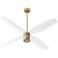 60" Oxygen Smaraan Brass and White Damp Ceiling Fan with Wall Control