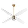 3_60" Oxygen Smaraan Brass and White Damp Ceiling Fan with Wall Control more views