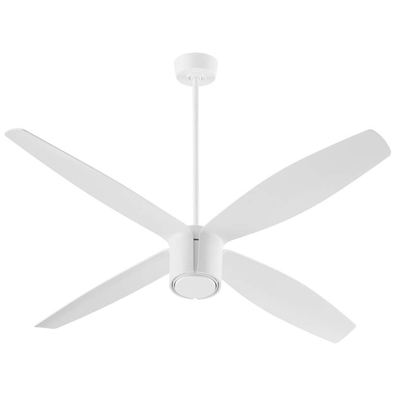 Image 1 60" Oxygen Smaraan White Damp Rated Ceiling Fan with Wall Control