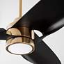 4_60" Oxygen Xega Aged Brass and Black Damp Rated Smart Ceiling Fan more views
