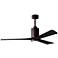 60" Patricia-3 Bronze LED Ceiling Fan with Black Blades