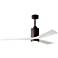 60" Patricia-3 Bronze LED Ceiling Fan with White Blades