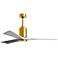 60" Patricia-3 Brushed Brass and Barn Wood LED Ceiling Fan