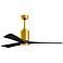 60" Patricia-3 Brushed Brass and Matte Black LED Ceiling Fan