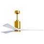 1_60" Patricia-3 Brushed Brass and Matte White LED Ceiling Fan