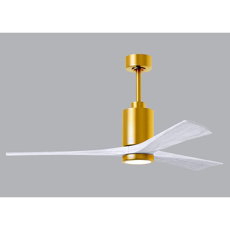 Image 4 60" Patricia-3 Brushed Brass and Matte White LED Ceiling Fan more views