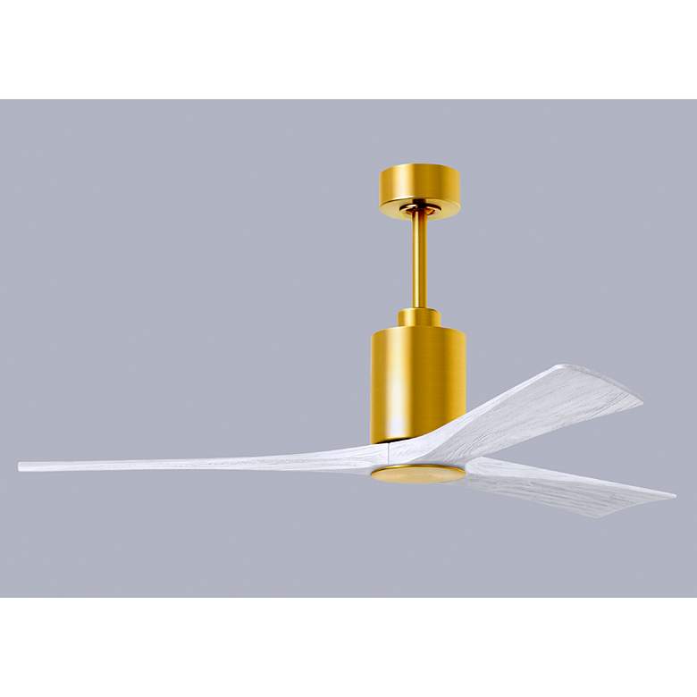 Image 5 60" Patricia-3 Brushed Brass and Matte White LED Ceiling Fan more views