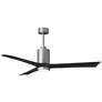 60" Patricia-3 Brushed Nickel and Black LED Ceiling Fan