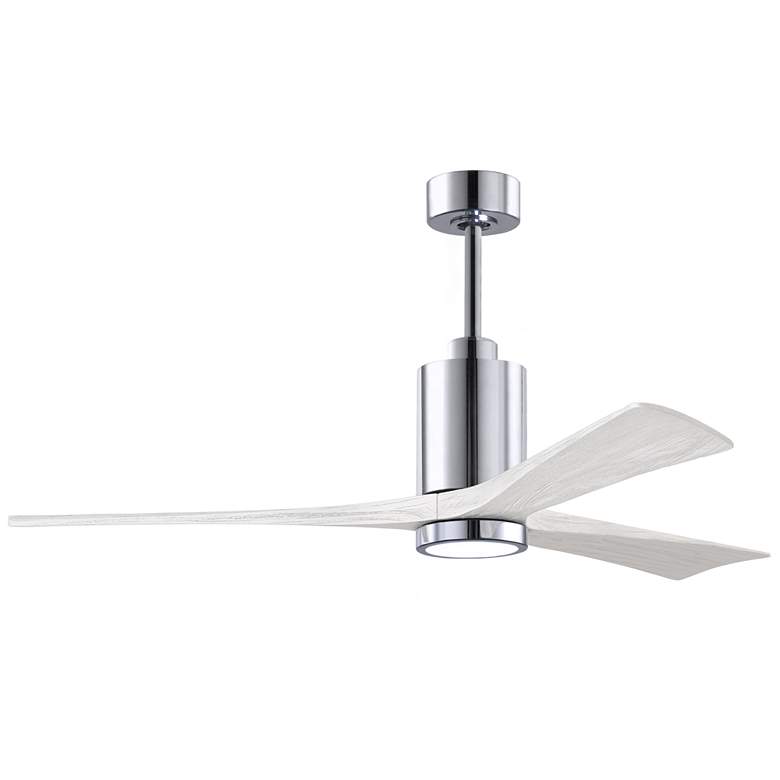 Image 1 60" Patricia-3 Chrome LED Ceiling Fan w/ Matte White Blades