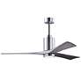 60" Patricia-3 Chrome LED Ceiling Fan with Barn Wood Blades