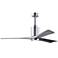 60" Patricia-3 Chrome LED Ceiling Fan with Barn Wood Blades