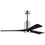 60" Patricia-3 Chrome LED Ceiling Fan with Black Blades