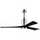 60" Patricia-3 Chrome LED Ceiling Fan with Black Blades