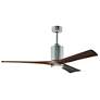 1_60" Patricia-3 Chrome LED Ceiling Fan with Walnut Blades