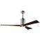60" Patricia-3 Chrome LED Ceiling Fan with Walnut Blades