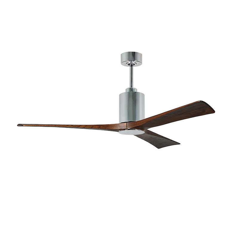 Image 2 60" Patricia-3 Chrome LED Ceiling Fan with Walnut Blades more views